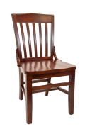 Beechwood Schoolhouse Chair w/ Dark Mahogany Frame and Wood Seat