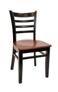 Beechwood Ladder Back Chair w/ Black Frame and Veneer Seat