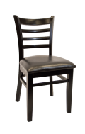 Beechwood Ladder Back Chair w/ Black Frame and Vinyl Seat