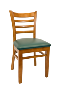 Beechwood Ladder Back Chair w/ Cherry Frame and Vinyl Seat