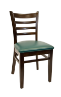 Beechwood Ladder Back Chair w/ Walnut Frame and Vinyl Seat