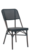 Outdoor Poly Woven Aluminum Chair, Black