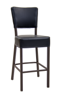 Indoor Banquet Metal Barstool with Black Vinyl Seat and Back