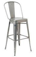 Clear Coat Tolix Style Metal Barstool