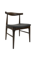 Rubber Wood Chair w/ Black Vinyl Seat