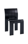 Wabi -sabi  Black Strip Plywood Chair