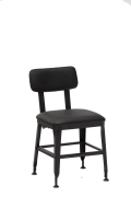Indoor Black Metal Chair w/. Black Vinyl Seat & Back