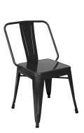 Iron Tolix-Style Dining Chair, Black
