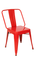 Iron Tolix-Style Dining Chair, Red