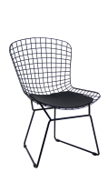 Indoor Black Metal Chair, Detachable Vinyl Seat
