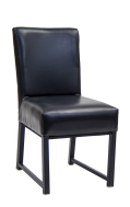 Indoor Black Metal Chair with Black Vinyl Seat & Back