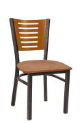Darby Series Slat Back Metal Chair w/ Cherry Back and Veneer Seat