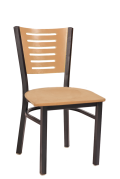 Darby Series Slat Back Metal Chair w/ Natural Back and Veneer Seat