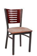 Darby Series Slat Back Metal Chair w/ Dark Mahogany Back and Veneer Seat