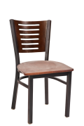 Darby Series Slat Back Metal Chair w/ Walnut Back and Veneer Seat