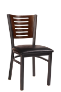 Darby Series Slat Back Metal Chair w/ Walnut Back and Vinyl Seat