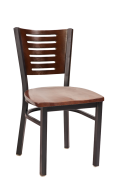 Darby Series Slat Back Metal Chair w/ Walnut Back and Wood Seat