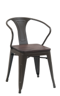 Steel Chair w/ Elmwood Seat