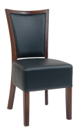 Beechwood Chair w/ Black Vinyl Back & Seat