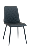 Black Steel Chair w/ Black Vinyl Back & Seat