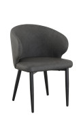 Dark Grey PU Leather Chair with Black Metal Frame