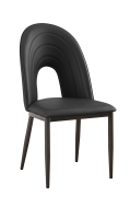 Arc Hollow Metal Chair With Black Vinyl Seat & Back