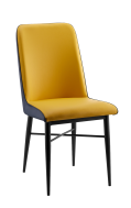 Black Steel Chair with Yellow Vinyl Back & Seat