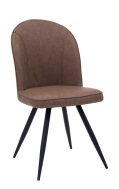 Black Steel Chair with Brown Vinyl Back & Seat