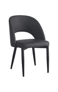 Dark Grey PU Leather Chair w/ Black Metal Legs