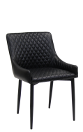 Indoor Metal Chair with Black Vinyl Seat and back