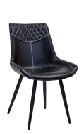 Indoor Metal Chair w/ Black Vinyl Seat and back