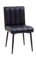 Indoor Metal Chair with Black Vinyl Back & Seat