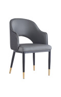 Indoor Steel Chair with Vinyl Seat and Back in Grey