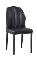 Indoor Steel Chair with Black Vinyl Seat & Back