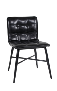Indoor Metal Chair with Black Padded Vinyl Seat