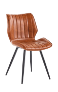 Indoor Metal Chair with Vinyl Seat in Caramel Color