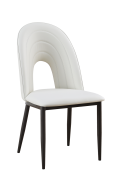 Arc Hollow Metal Chair With White Vinyl Seat & Back