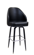 Swivel Metal Barstool with Black Finish Base and Extra Large Seat