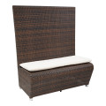 53'H Outdoor Resin Wicker  Booth with Cream Cushion