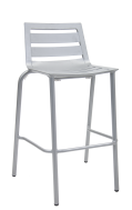 Outdoor Aluminum Barstool with Multi-Slat Seat and Back