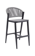 Aluminum Barstool with Synthetic fiber Back & Seat, Outdoor Use