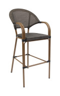 Aluminum Arm Barstool with poly Woven Seat & Back