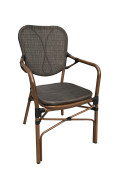 Aluminum Arm Chair with Black Poly Woven Seat&Back,Outdoor use