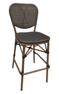 Aluminum Armless Barstool with Balck Poly Woven Seat&Back,Outdoor use