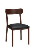 Aluminum Chair with Black Vinyl Seat In Imitation Wood Finish, Indoor Use Only