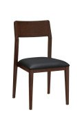 Aluminum Chair with Black Vinyl Seat In Imitation Wood Finish, Indoor Use Only