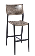 Black Aluminum Barstool with Terylene Fabric (Polyester) Seat & Back