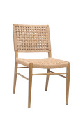Modern Beige Aluminum Chair with Terylene Weave Seat & Back, Outdoor Use