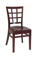 Beechwood Window Back Wood Chair w/ Dark Mahogany Back and Veneer Seat