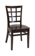 Beechwood Window Back Wood Chair w/ Walnut Back and Wood Seat